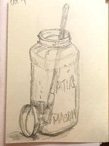 dye jar with mixing brush